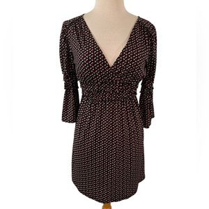 Max studio, puffy sleeve midi dress size XS Polka Dot Dress V-neck Polyester